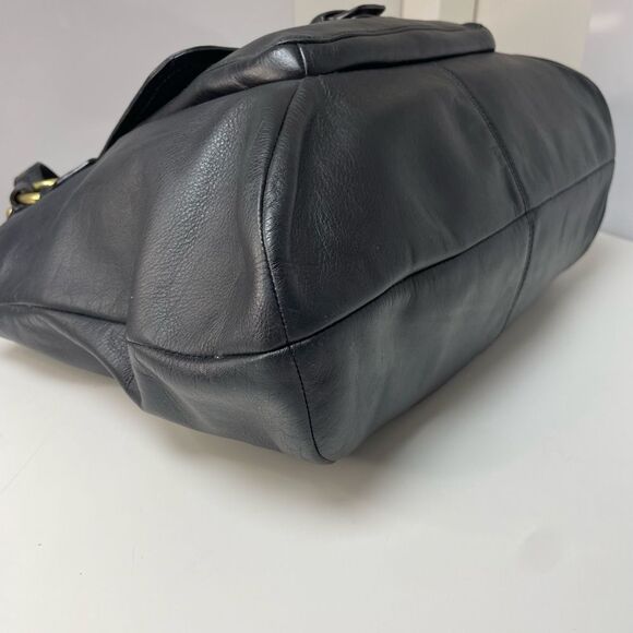 Coach Campbell Belle Black Leather Carryall Tote Shoulder Bag - Picture 8 of 11
